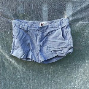 Blue and White-Striped Hard Cotton Shorts